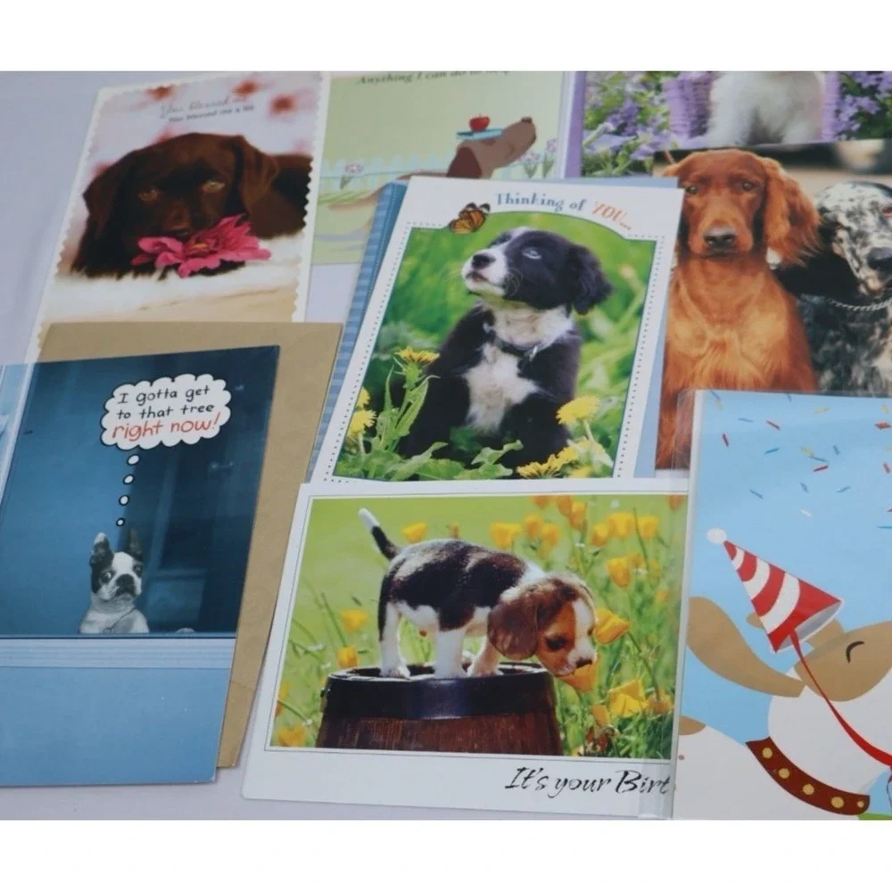 VTG Dog Puppy Themed Greeting‎ Cards (24) NOS All Occassions